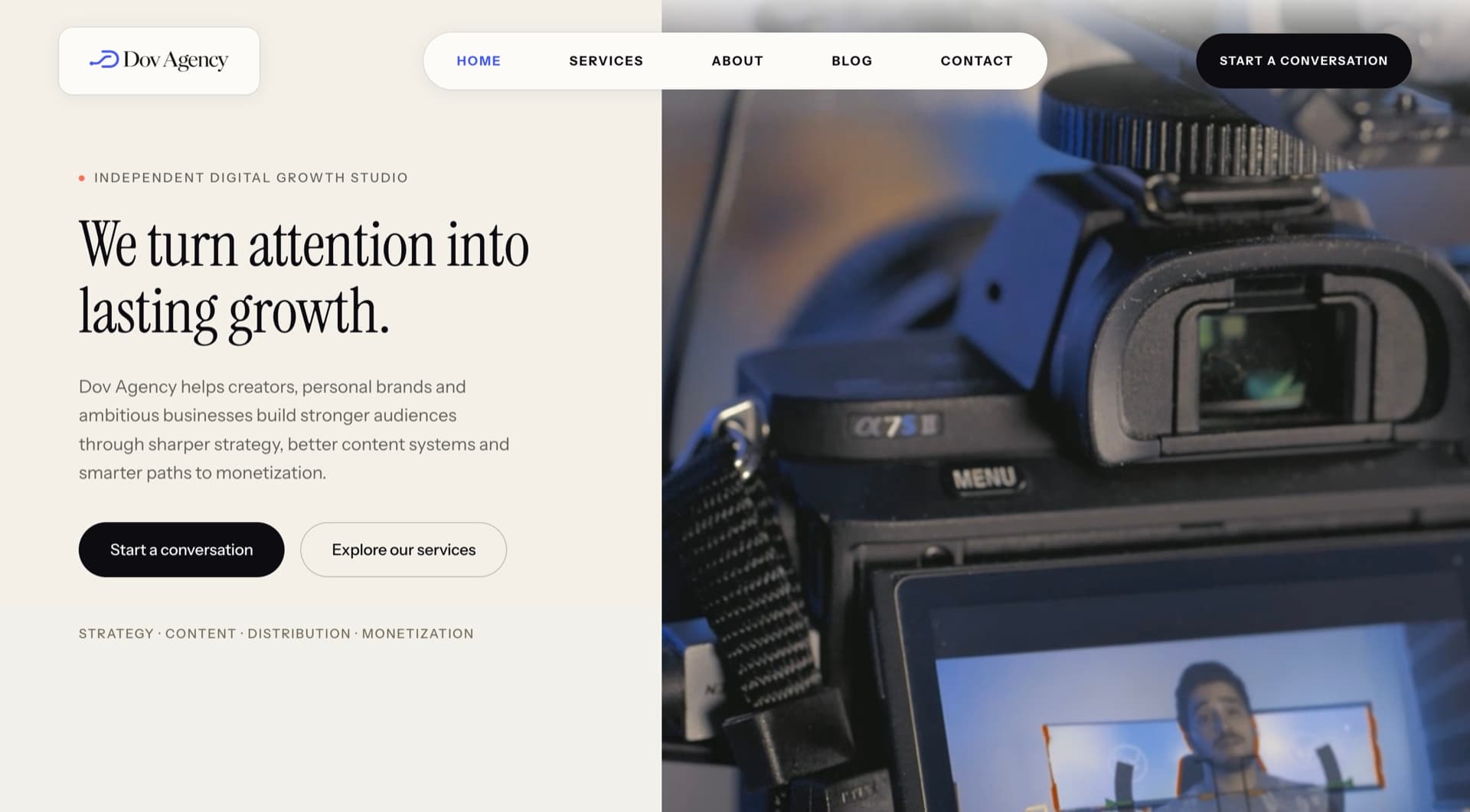Preview of the Dov Agency website